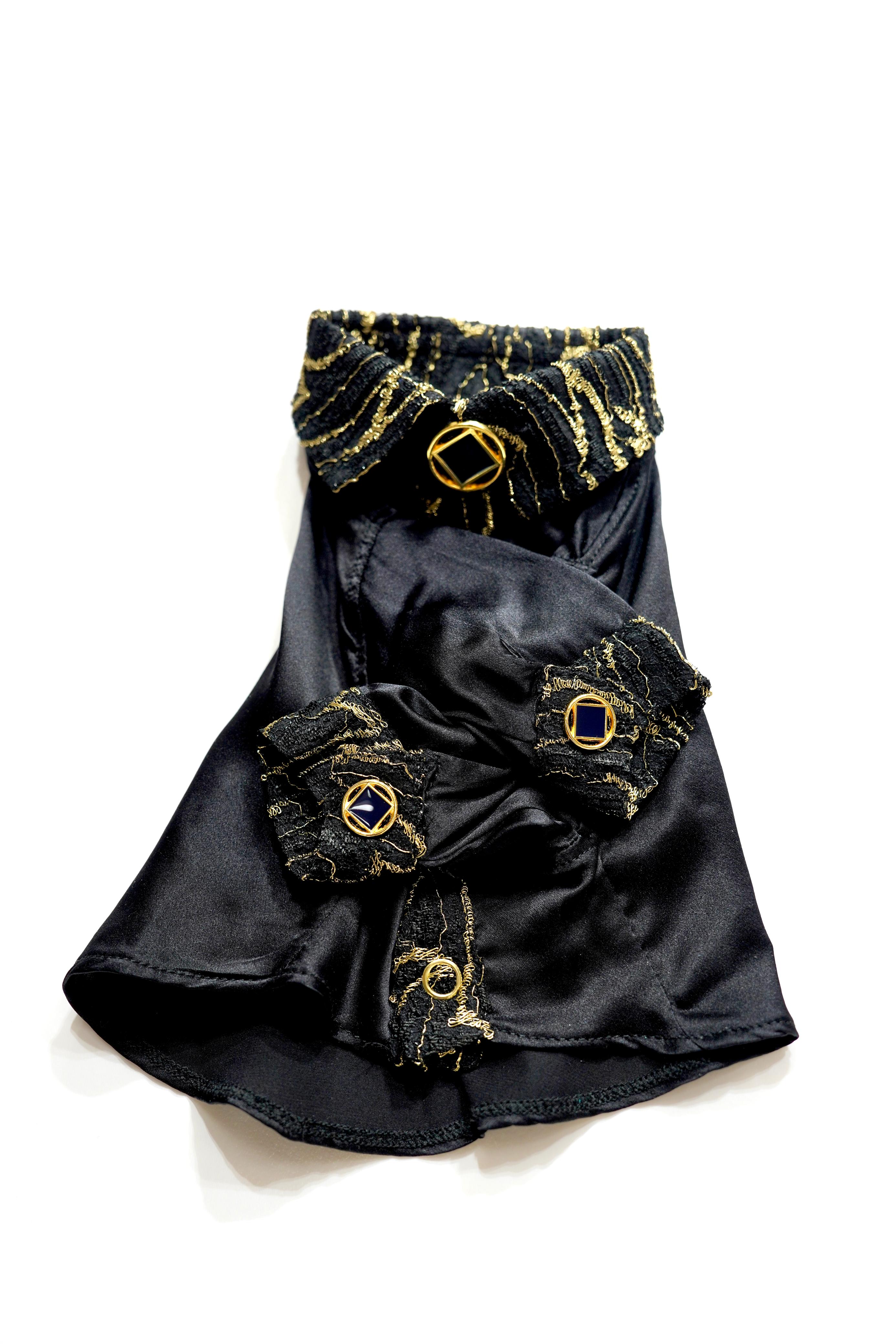 Zampa Designer Silk Chemise – Midnight Gold