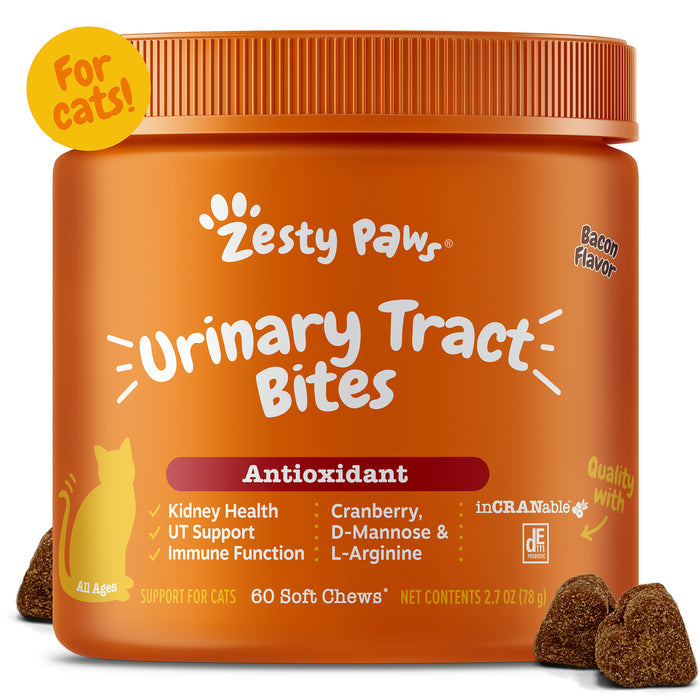 Urinary Tract Bites for Cats - Bacon Flavor - 60 Count Soft Chews