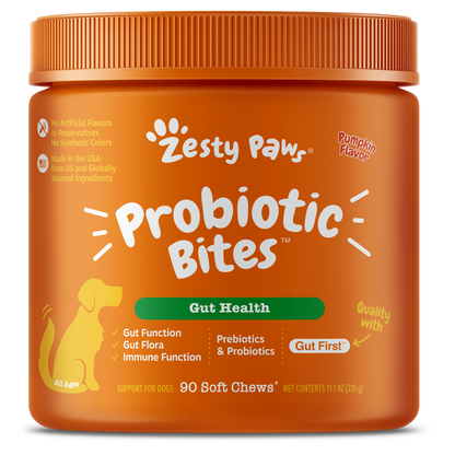 Probiotic Bites For Dog - Pumpkin Flavor - 90 Count Soft Chews