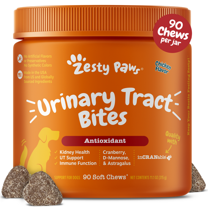 Urinary Tract Bites For Dog - Chicken Flavor - 90 Count Soft Chews