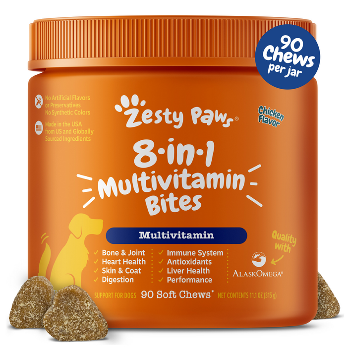 8-in-1 Multivitamin Bites For Dog - Chicken Flavor - 90 Count Soft Chews