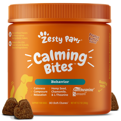 Calming Bites For Dog -  Peanut Butter Flavor - 90 Count Soft Chews